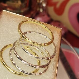 Elegant Gold and Silver Stacking Rings
